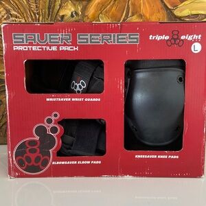 Triple Eight Saver Series Protective Pad Set Knee Elbow Wrist Size Large